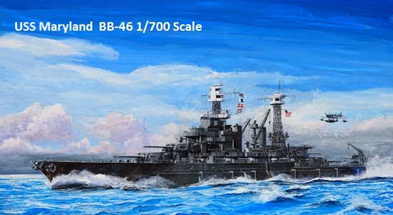 Battleship Model Kit - BB-46 USS Maryland 1/700  Scale 