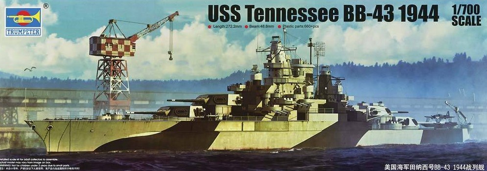 Battleship Model Kit - USS Tennessee BB-43 1/700 Scale
